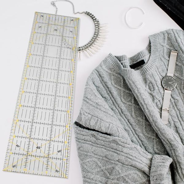 sewing patchwork ruler transparent set tailor diy cutting tool stationery gifts for quickly measuring accessories, Black
sewing patchwork ruler transparent set tailor diy cutting tool stationery gifts for quickly measuring accessories, Black