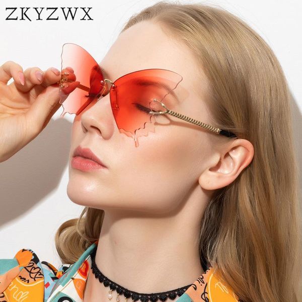 zkyzwx festival butterfly sunglasses women ocean lens rimless sunglasses for men luxury design street soversized glasses, White;black
zkyzwx festival butterfly sunglasses women ocean lens rimless sunglasses for men luxury design street soversized glasses, White;black