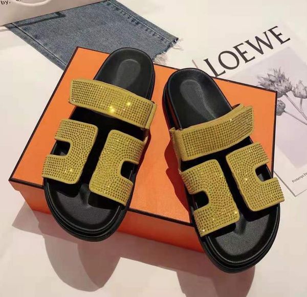 2022 luxury designer ladies sandals letter slippers chypre flat cowhide rhinestone velcro female summer casual flip-flop lazy shoes size 35-, Black
2022 luxury designer ladies sandals letter slippers chypre flat cowhide rhinestone velcro female summer casual flip-flop lazy shoes size 35-, Black