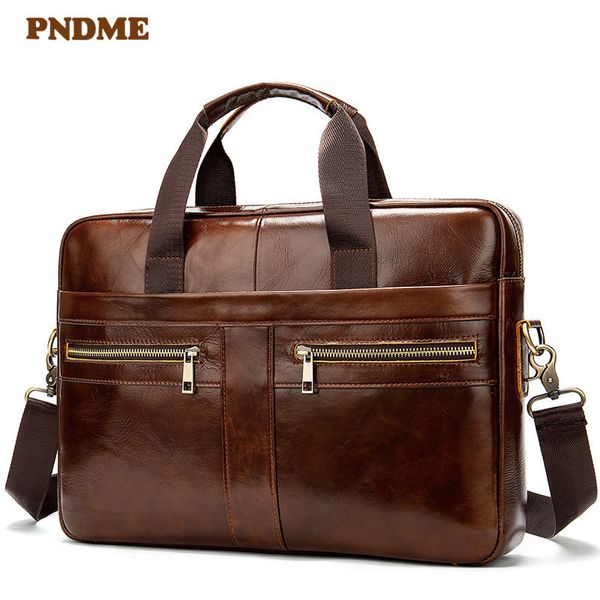 pndme retro simple genuine leather men's briefcase casual soft layer cowhide business office messenger bags brown lapbag
pndme retro simple genuine leather men's briefcase casual soft layer cowhide business office messenger bags brown lapbag