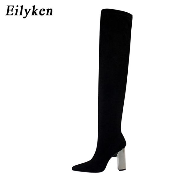 eilyken women black stretch cloth over-the-knee boots metal square heel heels shoes pointed toe ladies motorcycle booties c0202
eilyken women black stretch cloth over-the-knee boots metal square heel heels shoes pointed toe ladies motorcycle booties c0202