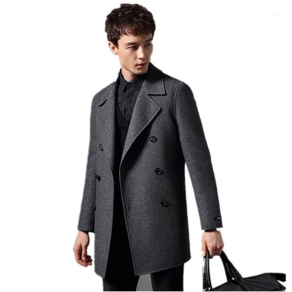 men's wool & blends handmade double-side woolen coat autumn winter jacket men 100% coats windbreaker long plus size abrigo hombre my183, Black
men's wool & blends handmade double-side woolen coat autumn winter jacket men 100% coats windbreaker long plus size abrigo hombre my183, Black