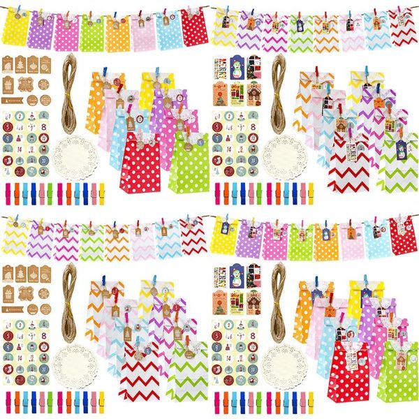 24 sets christmas 1-24 advent calendar paper candy bag with tags clips stickers pads rope gift storage
24 sets christmas 1-24 advent calendar paper candy bag with tags clips stickers pads rope gift storage