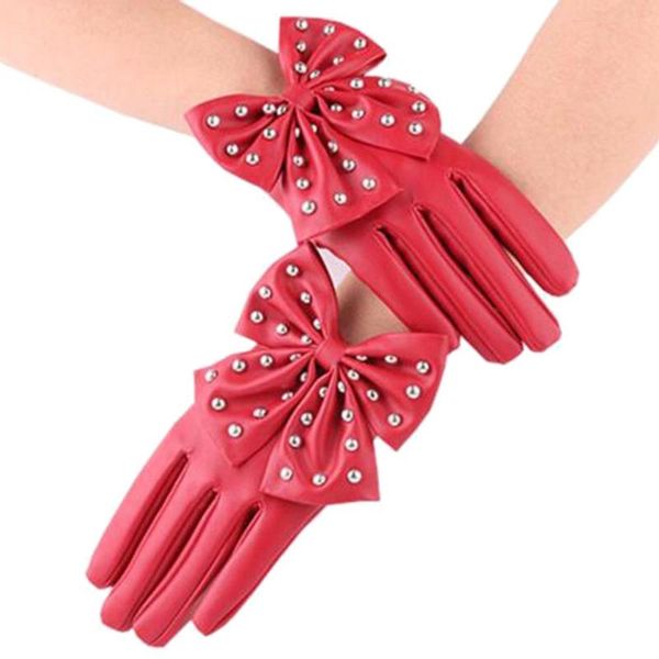 five fingers gloves 2021 motorcycle women rivets bow solid color faux leather full finger mittens big rivet dancing party show, Blue;gray
five fingers gloves 2021 motorcycle women rivets bow solid color faux leather full finger mittens big rivet dancing party show, Blue;gray