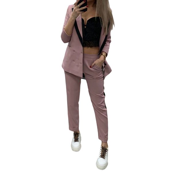 taotrees elegant double breasted women pants suit notched collar blazer jacket & trouser slim set business suits t200702, White
taotrees elegant double breasted women pants suit notched collar blazer jacket & trouser slim set business suits t200702, White