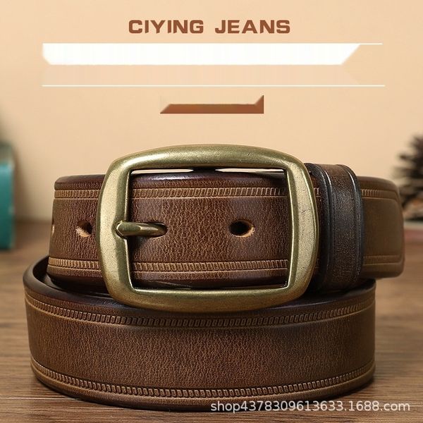 7bsfx 3.3cm wide belt men's leather pinfirst layer student style pin pin cowhide korean f4zrf trendy copperbelt fashion, Black;brown
7bsfx 3.3cm wide belt men's leather pinfirst layer student style pin pin cowhide korean f4zrf trendy copperbelt fashion, Black;brown