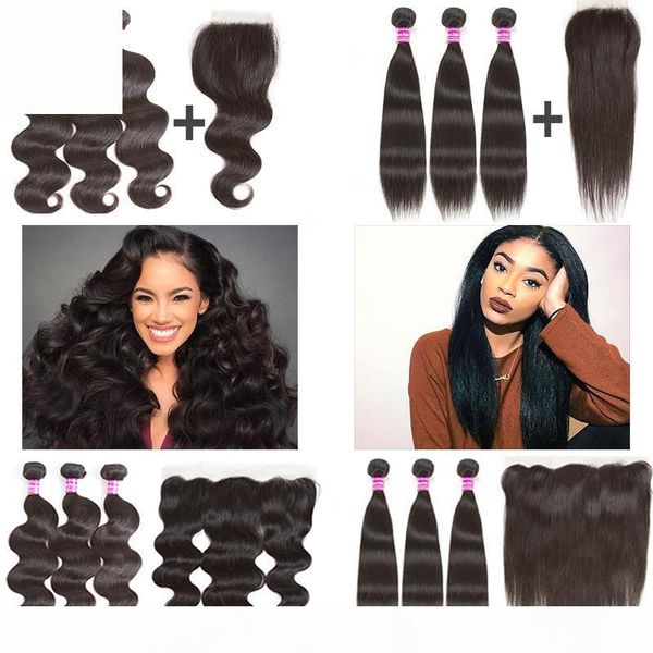 brazilian virgin human hair bundles with lace frontal and 4x4 middle part closure 8-26 inches length available remy hair extensions, Black;brown
brazilian virgin human hair bundles with lace frontal and 4x4 middle part closure 8-26 inches length available remy hair extensions, Black;brown