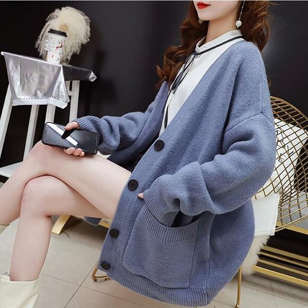 knit sweater ladies korean version yellow blue sweater ladies autumn and winter long-sleeved knitted cardigan, White;black
knit sweater ladies korean version yellow blue sweater ladies autumn and winter long-sleeved knitted cardigan, White;black