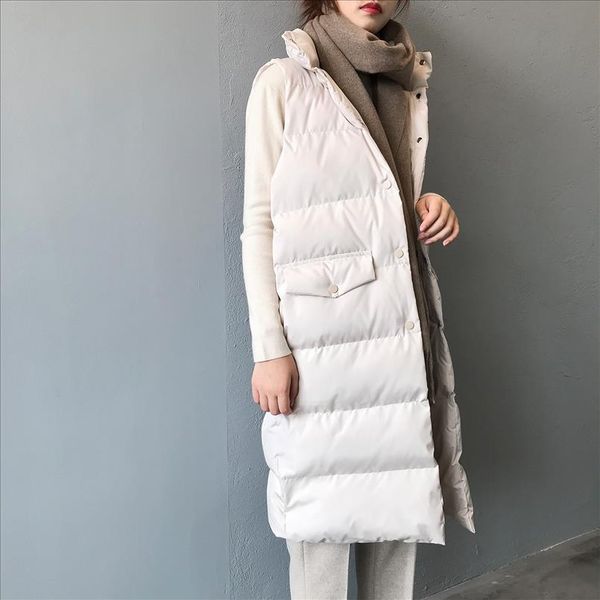 winter long sleeveless vest coats women stand neck slim cotton padded jacket vests korean fashion jacket woman waistcoat, Black;white
winter long sleeveless vest coats women stand neck slim cotton padded jacket vests korean fashion jacket woman waistcoat, Black;white
