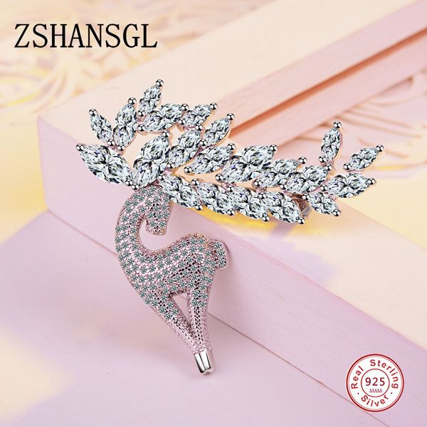 women fashion luxury 925 sterling silver shiny crystal cz cute deer reindeer brooch for lady party brooches pins gift jewelry 201009, Gray
women fashion luxury 925 sterling silver shiny crystal cz cute deer reindeer brooch for lady party brooches pins gift jewelry 201009, Gray