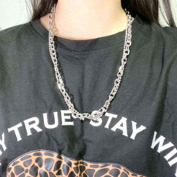 fashion interspersed chain necklace men and women hip hop decorative neck chain sale, Silver
fashion interspersed chain necklace men and women hip hop decorative neck chain sale, Silver