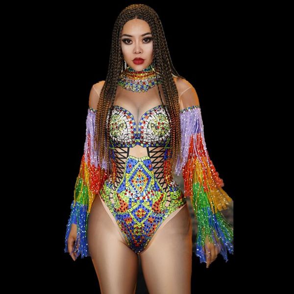 women's jumpsuits & rompers fashion women multicolor tassel rhinestone bodysuit nightclub party celebration singer stage costume stretc, Black;white
women's jumpsuits & rompers fashion women multicolor tassel rhinestone bodysuit nightclub party celebration singer stage costume stretc, Black;white