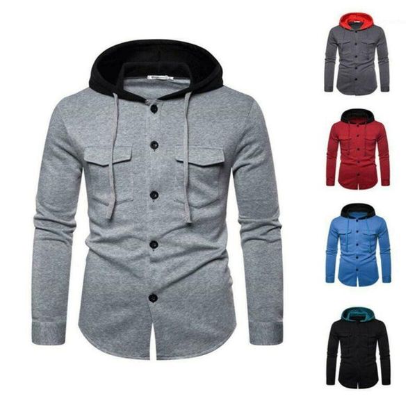 men's autumn sweat jackets coats button up long sleeves hooded single breasted sweatshirt casual male outwear outers 20201, Black;brown
men's autumn sweat jackets coats button up long sleeves hooded single breasted sweatshirt casual male outwear outers 20201, Black;brown