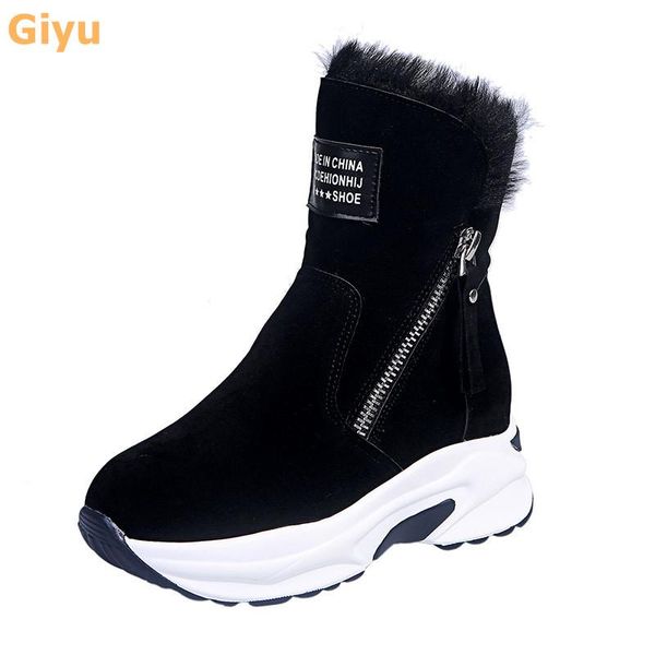 boots women's inner heightening thick snow 2021 winter plus velvet warm nubuck shoes furry high, Black
boots women's inner heightening thick snow 2021 winter plus velvet warm nubuck shoes furry high, Black