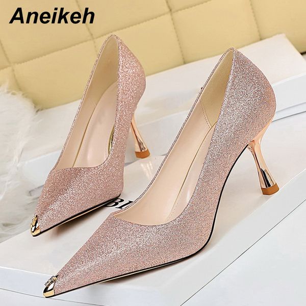 aneikeh spring fashion shallow metal women's pumps 2021 sequins thin heels pointed toe ladies nightclub shoes botines mujer c0129, Black
aneikeh spring fashion shallow metal women's pumps 2021 sequins thin heels pointed toe ladies nightclub shoes botines mujer c0129, Black
