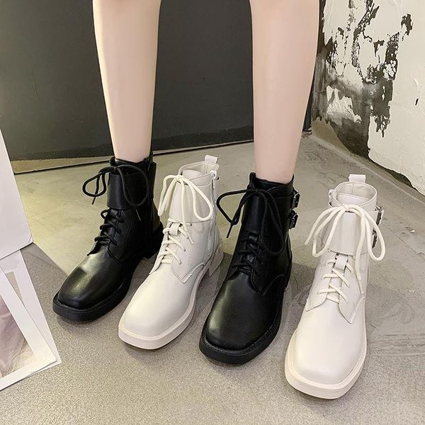 2020 autumn new british fan cycling women's boots all-match belt buckle flat heel thick-soled short boots female martin, Black
2020 autumn new british fan cycling women's boots all-match belt buckle flat heel thick-soled short boots female martin, Black