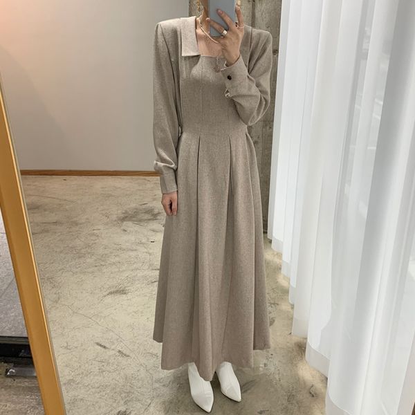 2021 New Fancy Korean Autumn Dreass Minimalism Elegant Square Turtleneck Plied Medium Length High Waist Vintage Dress Y011, Black;gray
2021 New Fancy Korean Autumn Dreass Minimalism Elegant Square Turtleneck Plied Medium Length High Waist Vintage Dress Y011, Black;gray