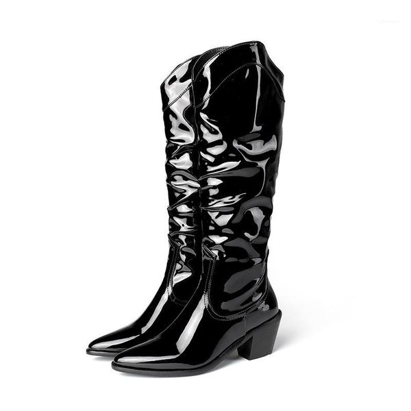 lucyever women fashion slip on patent leather boots pointed toe high heels shoes woman autumn winter black knee high boots mujer1
lucyever women fashion slip on patent leather boots pointed toe high heels shoes woman autumn winter black knee high boots mujer1