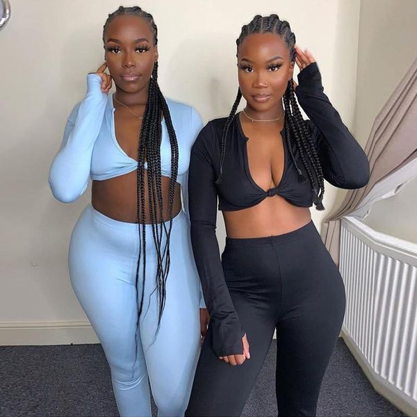 women fall 2 pieces set tracksuit long sleeve deep v-neck t-shirt crop high waist long pants trousers club, Gray
women fall 2 pieces set tracksuit long sleeve deep v-neck t-shirt crop high waist long pants trousers club, Gray