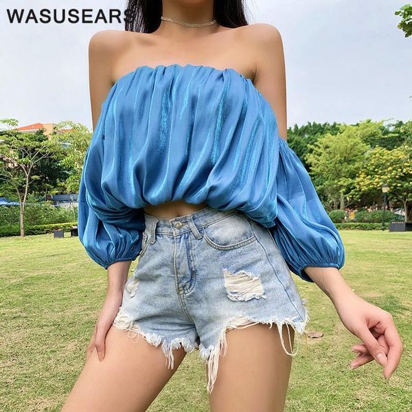 summer blouses for women ruched crop off shoulder puff sleeve blouse korean fashion slash neck blouse backless, White
summer blouses for women ruched crop off shoulder puff sleeve blouse korean fashion slash neck blouse backless, White
