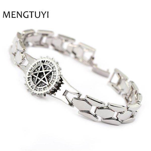 link, chain j store anime black butler pentagram logo rotation metal bracelet bangle zinc alloy cosplay jewelry accessories
link, chain j store anime black butler pentagram logo rotation metal bracelet bangle zinc alloy cosplay jewelry accessories