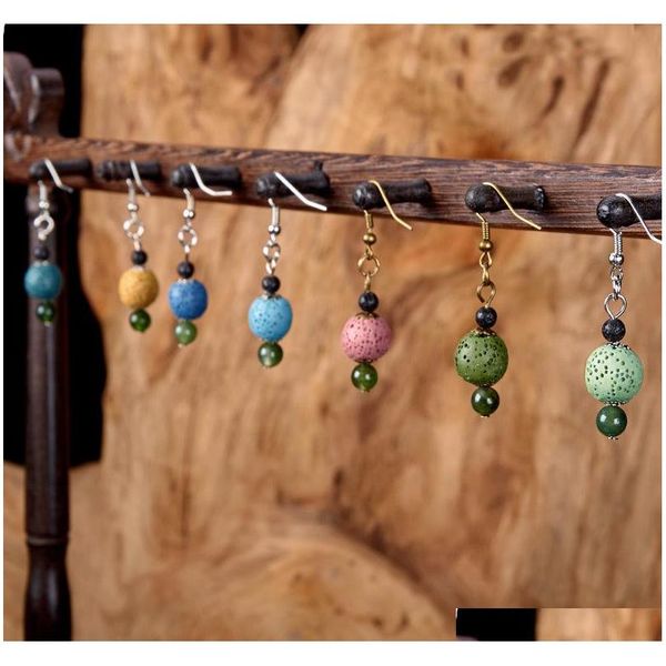8 colors handmade bohemian earrings natural lava-rock stone vintage ethnic earrings jewelry dangle earrings for ess sqcljq new_dhbest, Silver
8 colors handmade bohemian earrings natural lava-rock stone vintage ethnic earrings jewelry dangle earrings for ess sqcljq new_dhbest, Silver