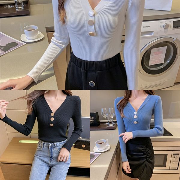 v-neck long sleeve t- women's autumn 2020 new sweet slim knit bottoming shirt with t-shirt sweatersweater sweater inside ouvw7, White;black
v-neck long sleeve t- women's autumn 2020 new sweet slim knit bottoming shirt with t-shirt sweatersweater sweater inside ouvw7, White;black