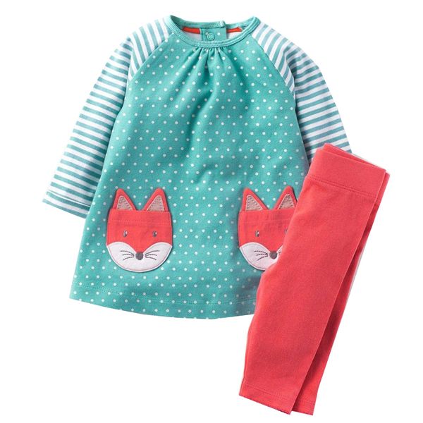 jumping meters autumn winter cotton girls clothing sets with animal appliques dot kids outfits baby girls dress+leggings suits 201031, White
jumping meters autumn winter cotton girls clothing sets with animal appliques dot kids outfits baby girls dress+leggings suits 201031, White