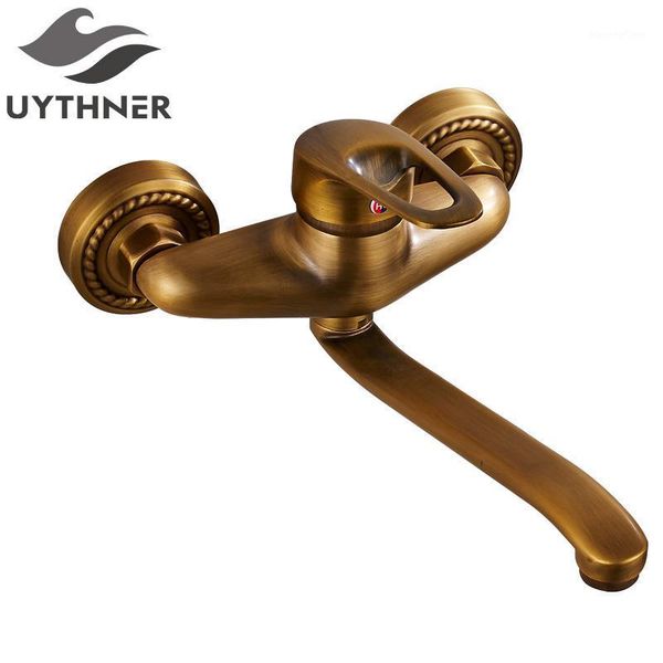 uythner new style antique brass bathroom basin faucet w/ long spour mixer tap dual handle wall mounted1
uythner new style antique brass bathroom basin faucet w/ long spour mixer tap dual handle wall mounted1