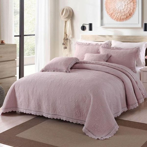 franch quilt sets 3pcs bedspread lace decor embroidered cotton bed cover 2*pillowcase queen size solid coverlet summer blanket
franch quilt sets 3pcs bedspread lace decor embroidered cotton bed cover 2*pillowcase queen size solid coverlet summer blanket