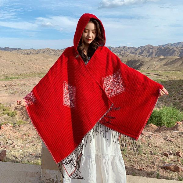 scarves travel po cloak big shawl female autumn winter wear sunscreen hooded scarf red ethnic knit coat luxury designer women shawl1, Blue;gray
scarves travel po cloak big shawl female autumn winter wear sunscreen hooded scarf red ethnic knit coat luxury designer women shawl1, Blue;gray