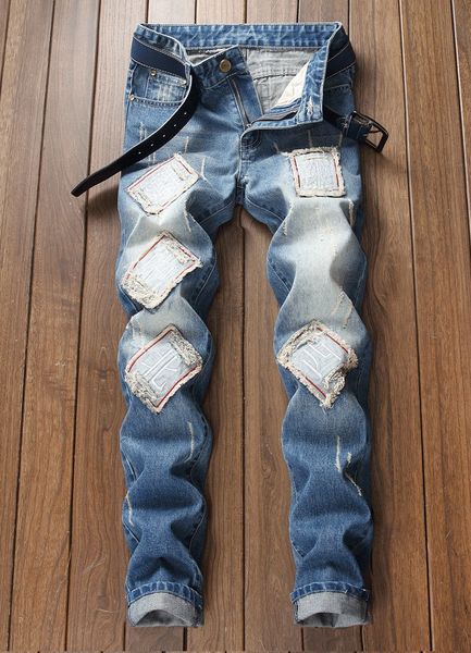 mens beggars scratched ripped jeans spring and autumn models small straight personality youth korean style trendy stretch pants, Blue
mens beggars scratched ripped jeans spring and autumn models small straight personality youth korean style trendy stretch pants, Blue