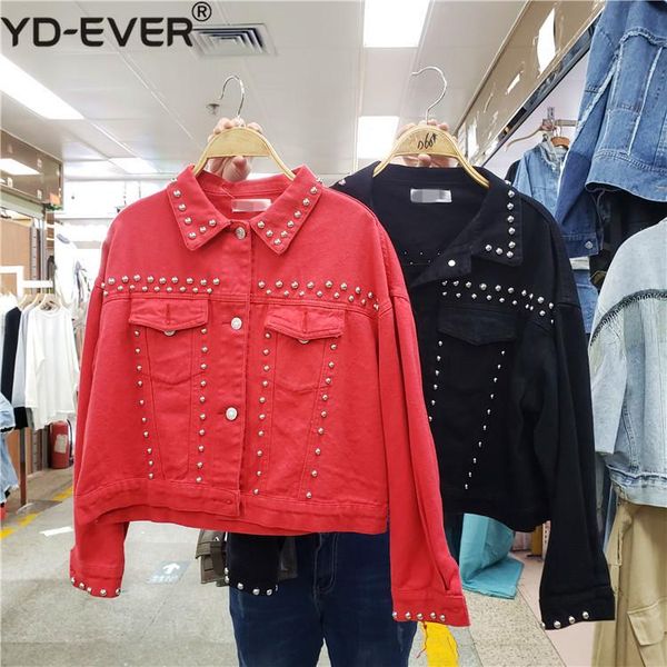 rivet denim coat red / black denim jackets women 2020 spring autumn studded coats students long sleeve loose short jeans jacket, Black;brown
rivet denim coat red / black denim jackets women 2020 spring autumn studded coats students long sleeve loose short jeans jacket, Black;brown