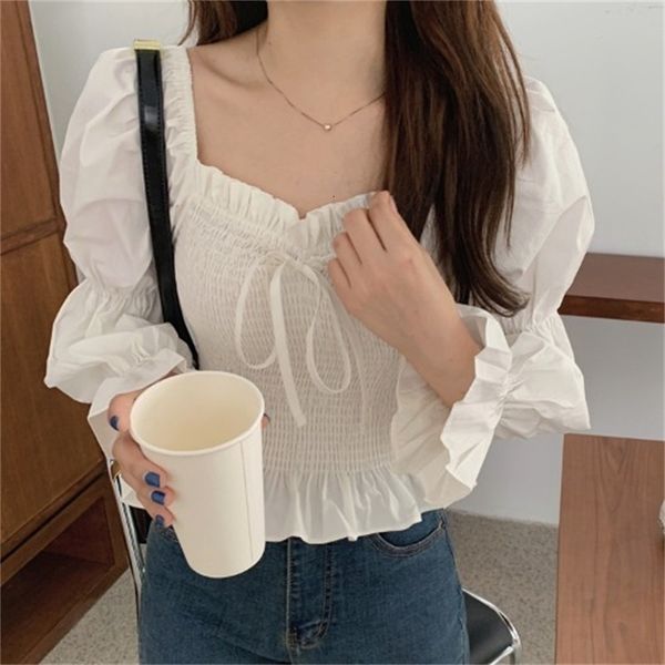 2021 new women's thin-fitting plaid shirts square-necked lace up plied puff sleeves ruffled short-fall shirt zcx1, White
2021 new women's thin-fitting plaid shirts square-necked lace up plied puff sleeves ruffled short-fall shirt zcx1, White