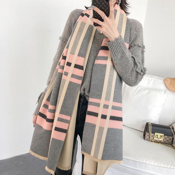scarves 2021 fashion thickened wool scarf autumn cashmere stripe lady seaside beach towel winter print warmth shawls1, Blue;gray
scarves 2021 fashion thickened wool scarf autumn cashmere stripe lady seaside beach towel winter print warmth shawls1, Blue;gray