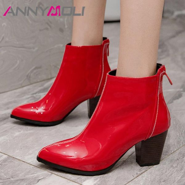 annymoli pointed toe ankle boots thick heel short boots high heel woman zip female shoes autumn winter beige black red 46
annymoli pointed toe ankle boots thick heel short boots high heel woman zip female shoes autumn winter beige black red 46