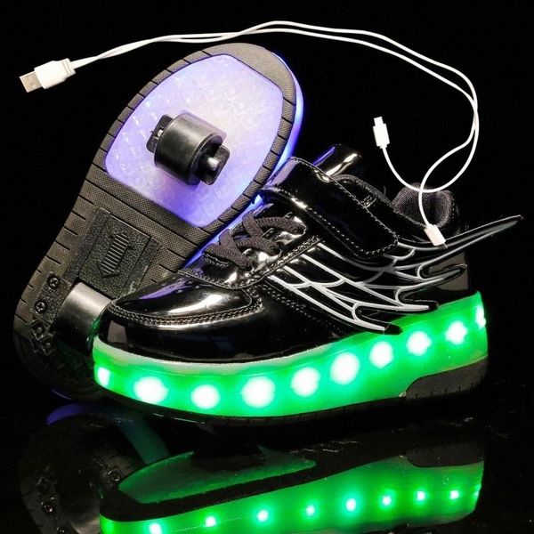 children two wheels luminous glowing sneakers black gold led light roller skate shoes kids led shoes boys girls usb charging #o85z
children two wheels luminous glowing sneakers black gold led light roller skate shoes kids led shoes boys girls usb charging #o85z
