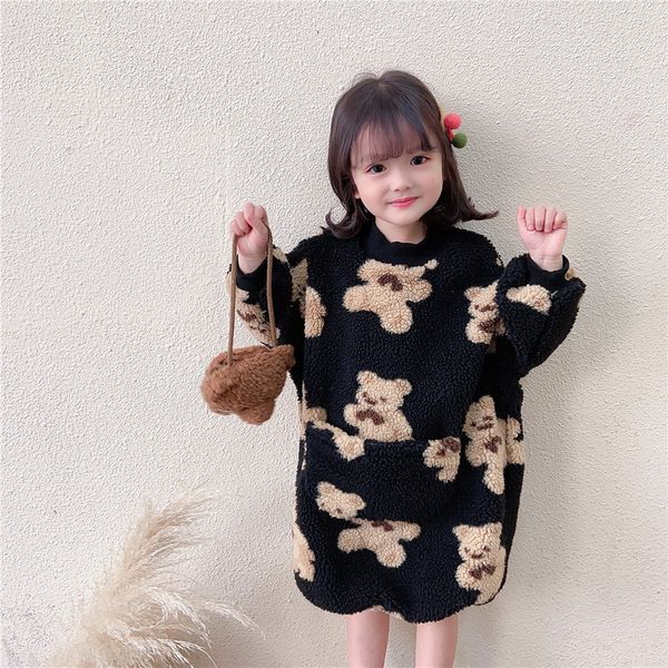 2021 spring new kids girls sweatshirt long sleeve loose thick coat cute bear dress for children e409, White
2021 spring new kids girls sweatshirt long sleeve loose thick coat cute bear dress for children e409, White