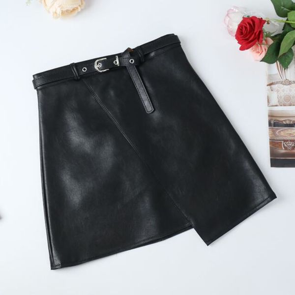 2019 winter women pu leather irregular skirt with belt high waist slim faux leather skirts feminina vestidos q1209, Black
2019 winter women pu leather irregular skirt with belt high waist slim faux leather skirts feminina vestidos q1209, Black