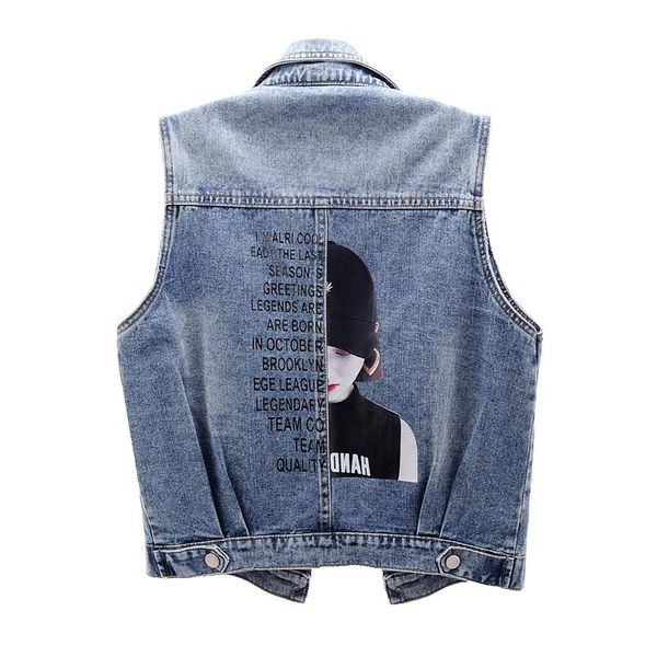 women's vests vest denim coat short fashionable casual jacket product 2021, Black;white
women's vests vest denim coat short fashionable casual jacket product 2021, Black;white