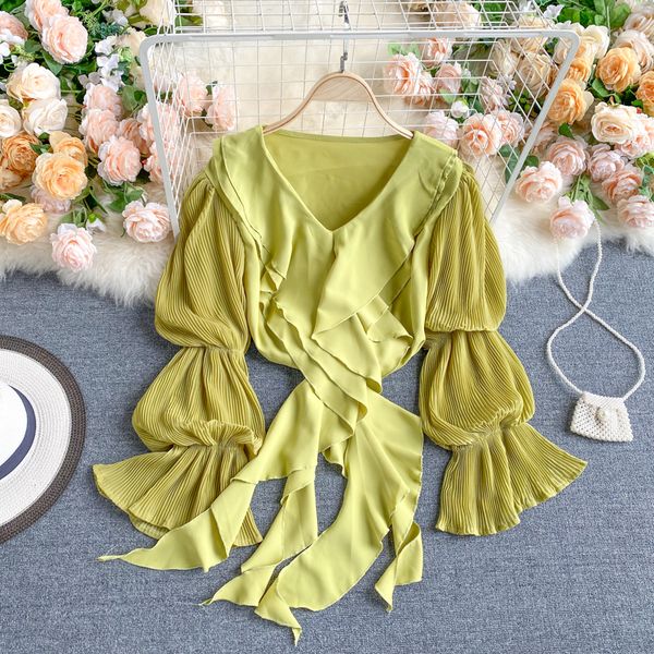 2021 new female design blouse autumn lantern neck ruffles fashion streetwear blouses fmoq, White
2021 new female design blouse autumn lantern neck ruffles fashion streetwear blouses fmoq, White