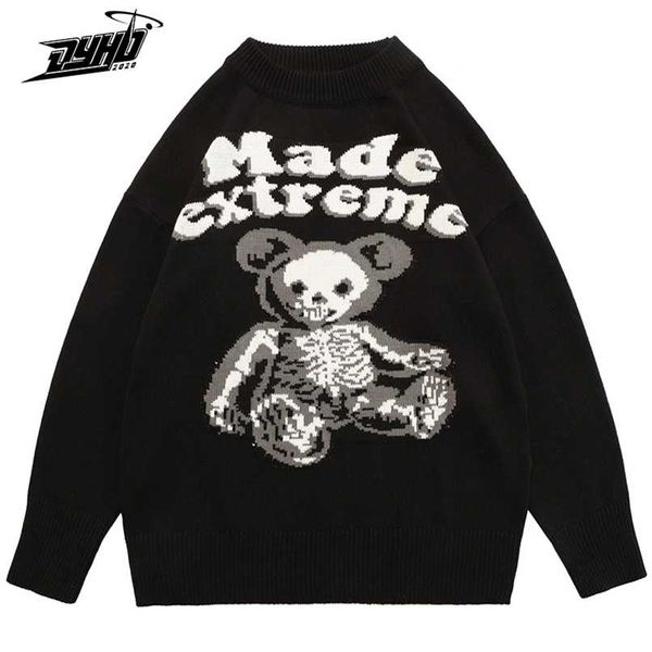 mens oversized sweater bear skeleton knitted sweater autumn vintage streetwear retro pullover women cotton knitwear 211221, White;black
mens oversized sweater bear skeleton knitted sweater autumn vintage streetwear retro pullover women cotton knitwear 211221, White;black
