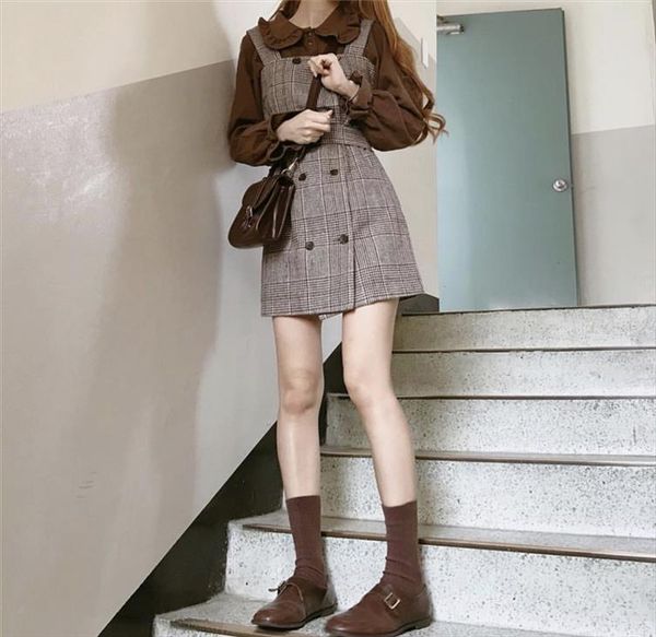 girl plaid blouse vintage dress new sleeveless suits women dresses female sundress suits braces robe femme vestido separately, Gray
girl plaid blouse vintage dress new sleeveless suits women dresses female sundress suits braces robe femme vestido separately, Gray