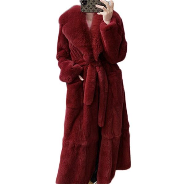 women's fur & faux 2021 coats plus size lady trendy female long outerwear with belt mujer 5xl solid overcoats, Black
women's fur & faux 2021 coats plus size lady trendy female long outerwear with belt mujer 5xl solid overcoats, Black