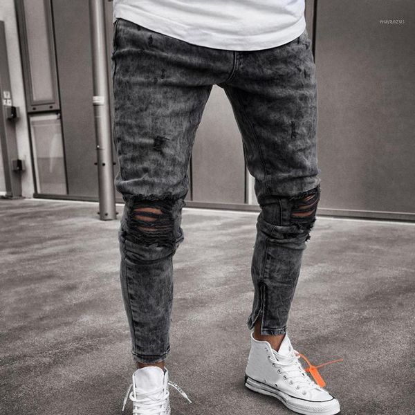 2020 new spring foot jeans men's broken hole zipper stretch foot jeans men distressed ripped slim fit trousers modis men1, Blue
2020 new spring foot jeans men's broken hole zipper stretch foot jeans men distressed ripped slim fit trousers modis men1, Blue