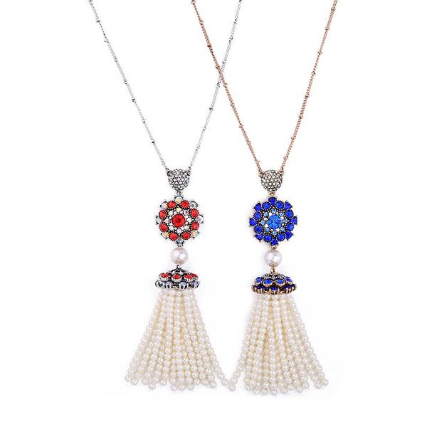 pendant necklaces long red blue crystal acrylic pearl necklace women classic beads fringe tassel jewelry, Silver
pendant necklaces long red blue crystal acrylic pearl necklace women classic beads fringe tassel jewelry, Silver