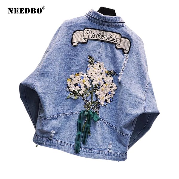needbo denim jacket oversize crop embroidery jacket woman casual loose jeans jacket women summer female women jackets and coats 201026, Black;brown
needbo denim jacket oversize crop embroidery jacket woman casual loose jeans jacket women summer female women jackets and coats 201026, Black;brown
