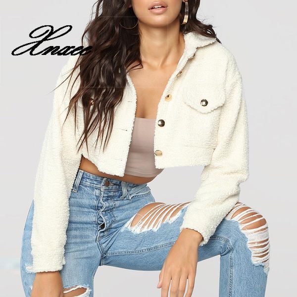 xnxee faux lambswool jacket women coat autumn winter turn-down collar long sleeve button pocket crop top, Black;brown
xnxee faux lambswool jacket women coat autumn winter turn-down collar long sleeve button pocket crop top, Black;brown
