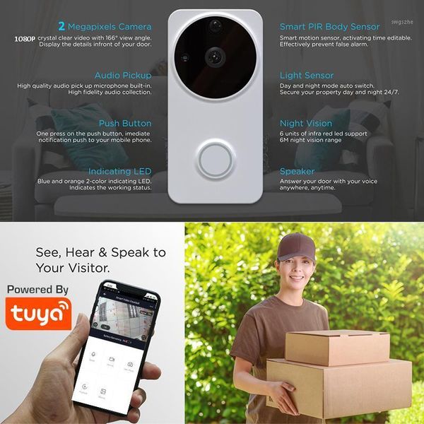 1080p wifi video doorbell tuya smart ring doorbell security camera with pir motion detect twoway intercom support alexa google1
1080p wifi video doorbell tuya smart ring doorbell security camera with pir motion detect twoway intercom support alexa google1