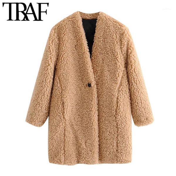 traf women fashion thick warm faux fur teddy coat vintage long sleeve pockets female outerwear chic overcoat1, Black
traf women fashion thick warm faux fur teddy coat vintage long sleeve pockets female outerwear chic overcoat1, Black